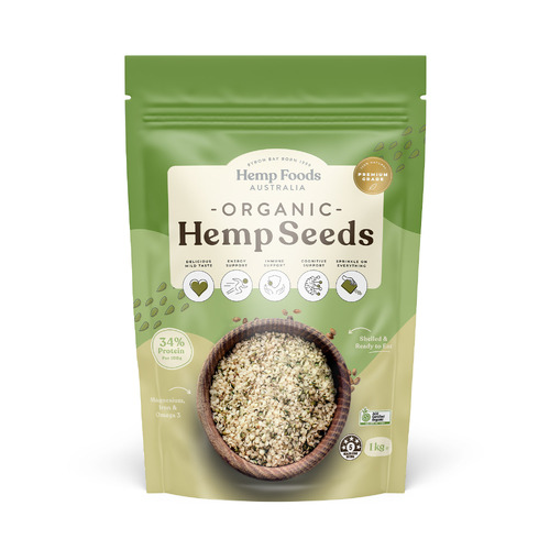 Organic Hulled Hemp Seeds 1kg